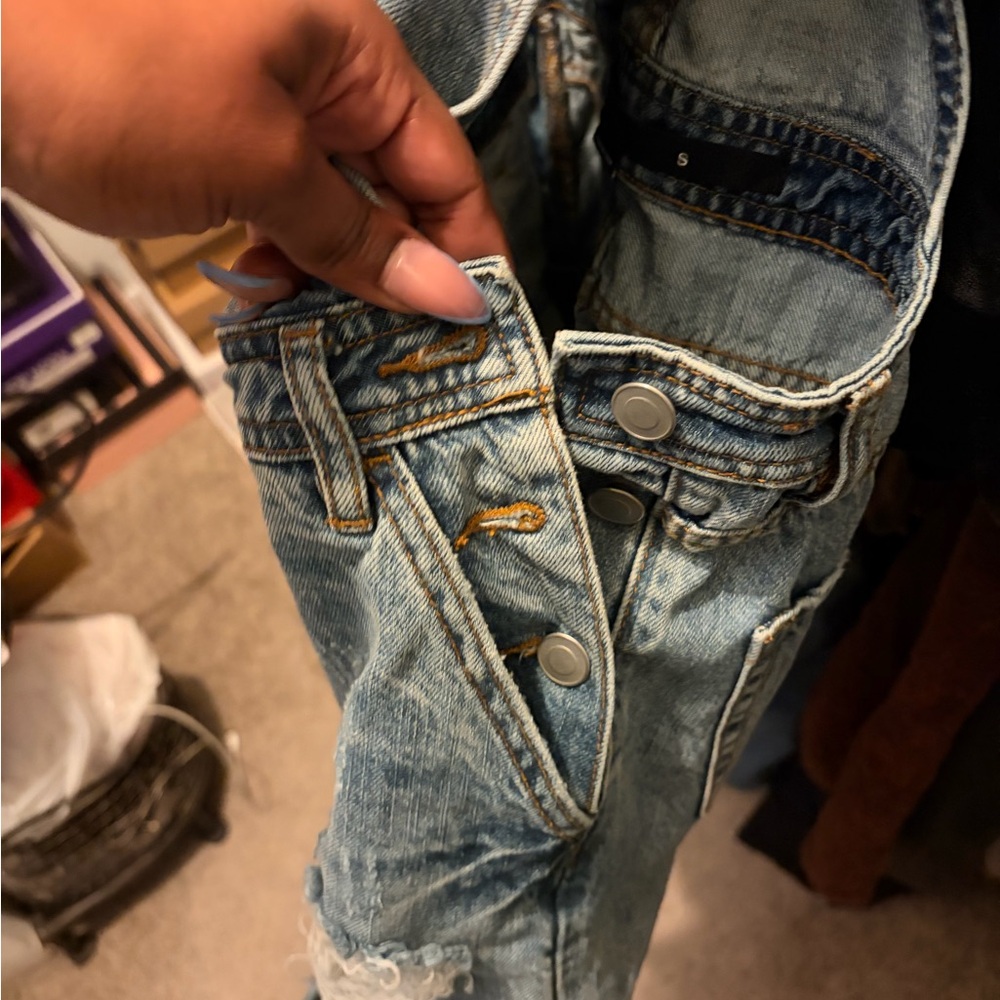 Harper Light Blue Denim Overalls - Picture 3 of 5